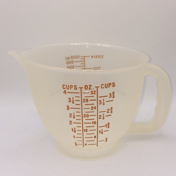 Tupperware Mix N Store Measuring Pitcher 4 Cup 1288-6 Vintage Clear & Or… - Picture 9 of 11